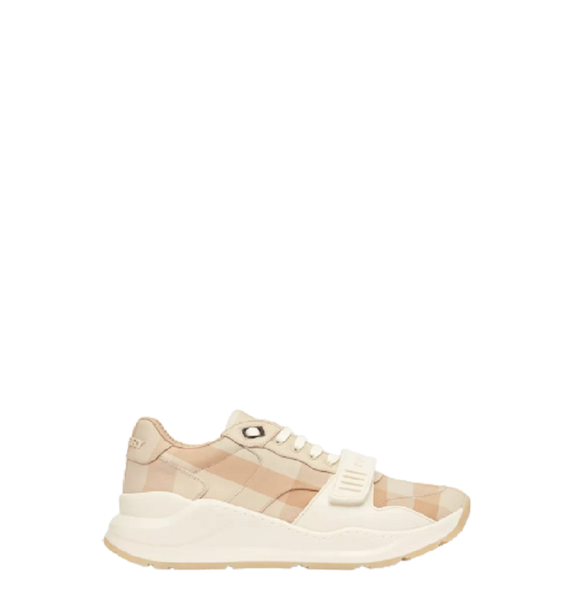  Giày Nữ Burberry Check Cotton Sneakers 'Soft Fawn' 
