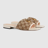  Dép Nữ Gucci Slide Sandal With Double G 'Beige' 