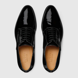  Giày Nam Gucci Lace Up With Double G Patent Leather 'Black' 