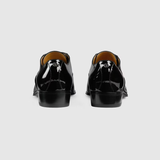  Giày Nam Gucci Lace Up With Double G Patent Leather 'Black' 