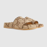  Dép Nam Gucci Maxi GG Canvas Slide Sandal 'Brown' 