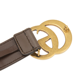  Thắt Lưng Nam Gucci Double G Buckle GG Belt 'Brown' 