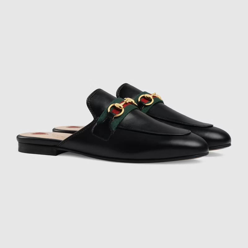  Giày Nữ Gucci Princetown Slipper Leather 'Black' 