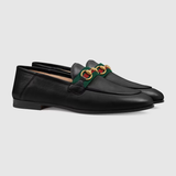 Giày Nữ Gucci Loafer Web Leather 'Black' 