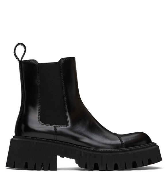  Giày Nam Balenciaga Tractor 20mm Smooth Calfskin 'Black' 
