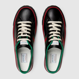  Giày Nam Gucci Tennis 1977 Sneaker Leather 'Black' 