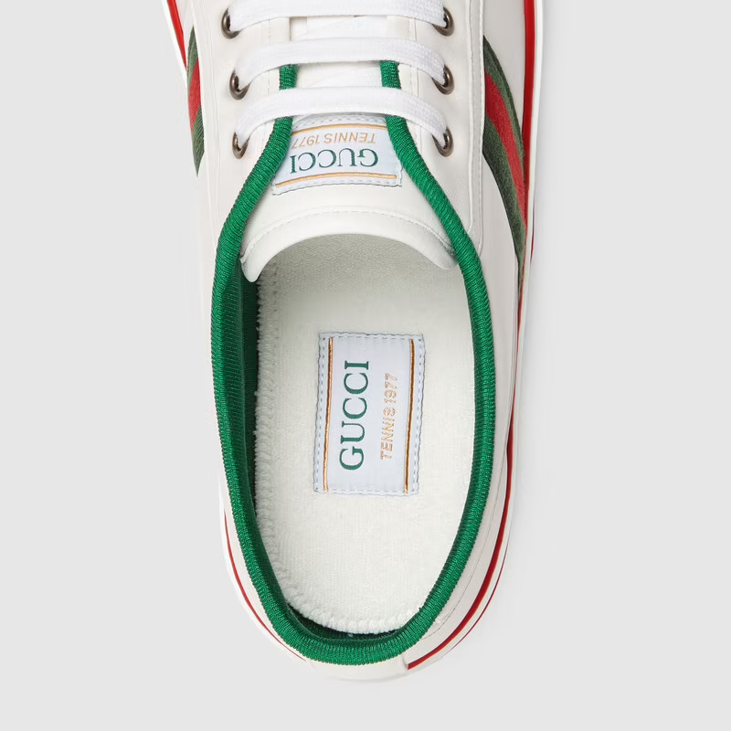  Giày Nam Gucci Tennis 1977 Sneaker Leather 'White' 