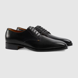  Giày Nam Gucci Lace Up Leather 'Black' 