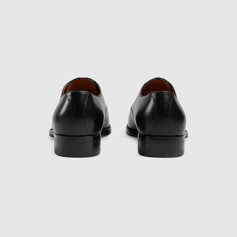  Giày Nam Gucci Lace Up Leather 'Black' 
