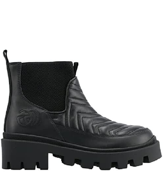  Giày Nữ Gucci Matelassé Chelsea Boot 'Black' 