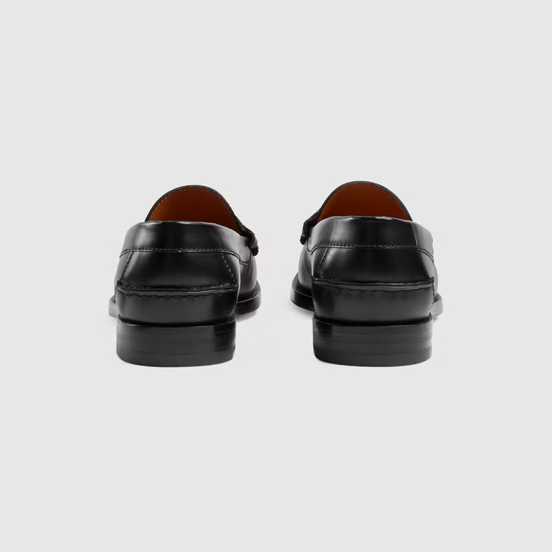  Giày Nam Gucci Loafer With Interlocking G 'Black Leather' 