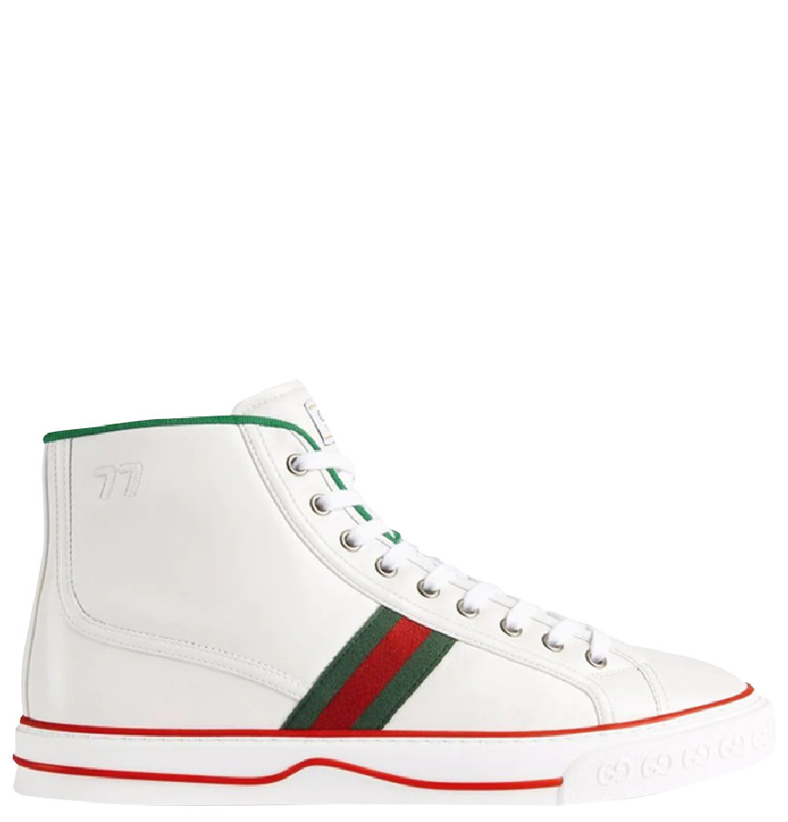  Giày Nam Gucci Tennis 1977 High Top Leather 'White' 