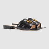  Dép Nữ Gucci Slide With Double G 'Black' 