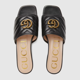  Dép Nữ Gucci Slide With Double G 'Black' 
