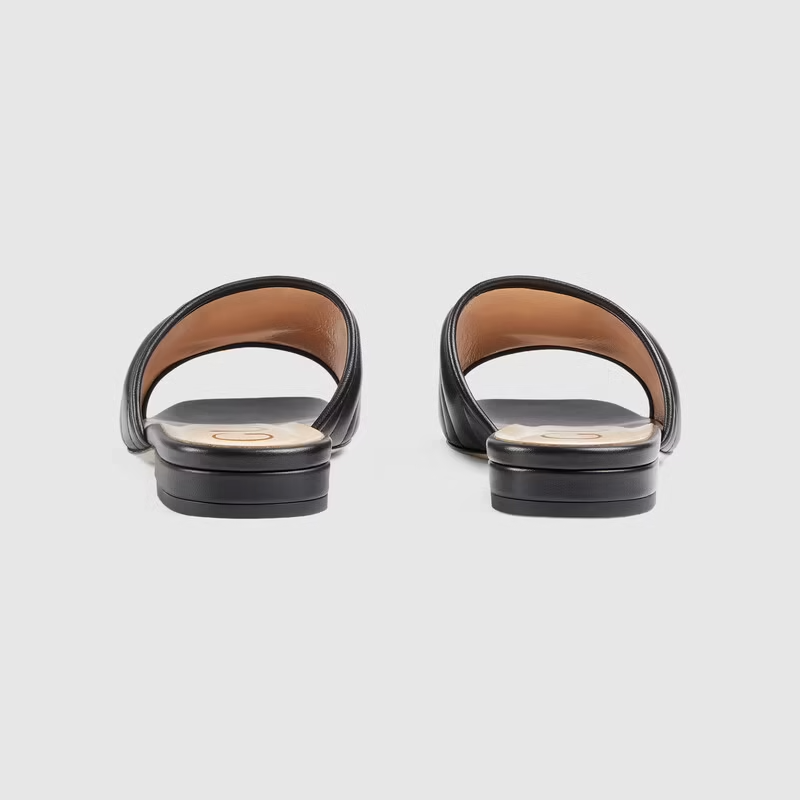  Dép Nữ Gucci Slide With Double G 'Black' 