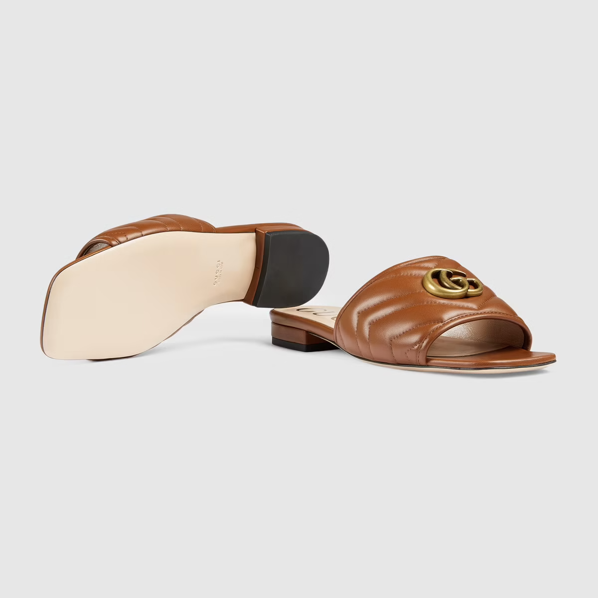  Dép Nữ Gucci Slide With Double G 'Brown' 