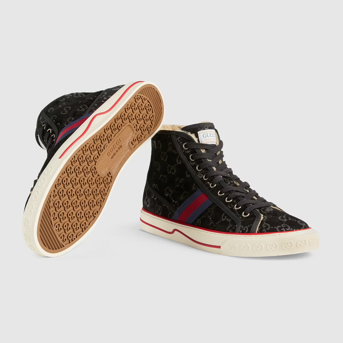  Giày Nam Gucci Tennis 1977 Sneaker 'Black Suede' 