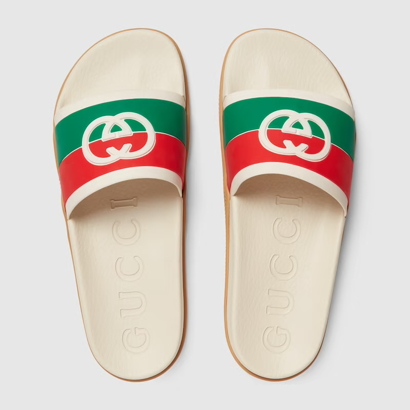  Dép Nam Gucci Interlocking G Slide Sandal 'Orange Green' 