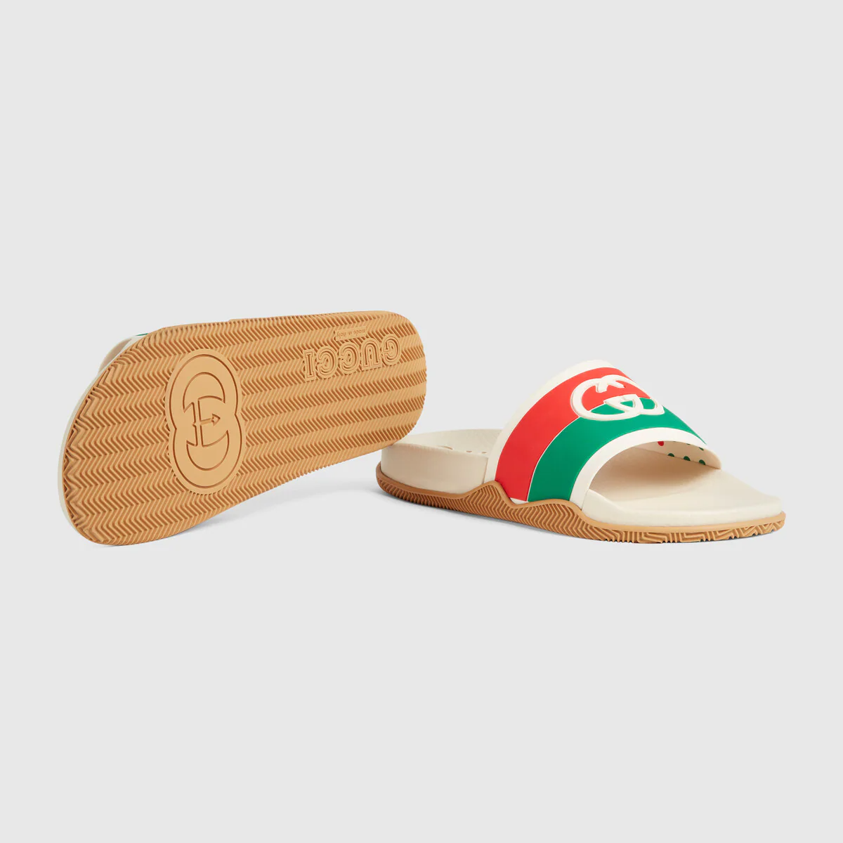  Dép Nam Gucci Interlocking G Slide Sandal 'Orange Green' 