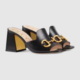  Dép Nữ Gucci Slide Sandal With Horsebit Leather 'Black' 