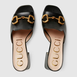  Dép Nữ Gucci Slide Sandal With Horsebit Leather 'Black' 