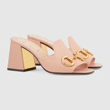  Dép Nữ Gucci Slide Sandal With Horsebit Leather 'Pink' 