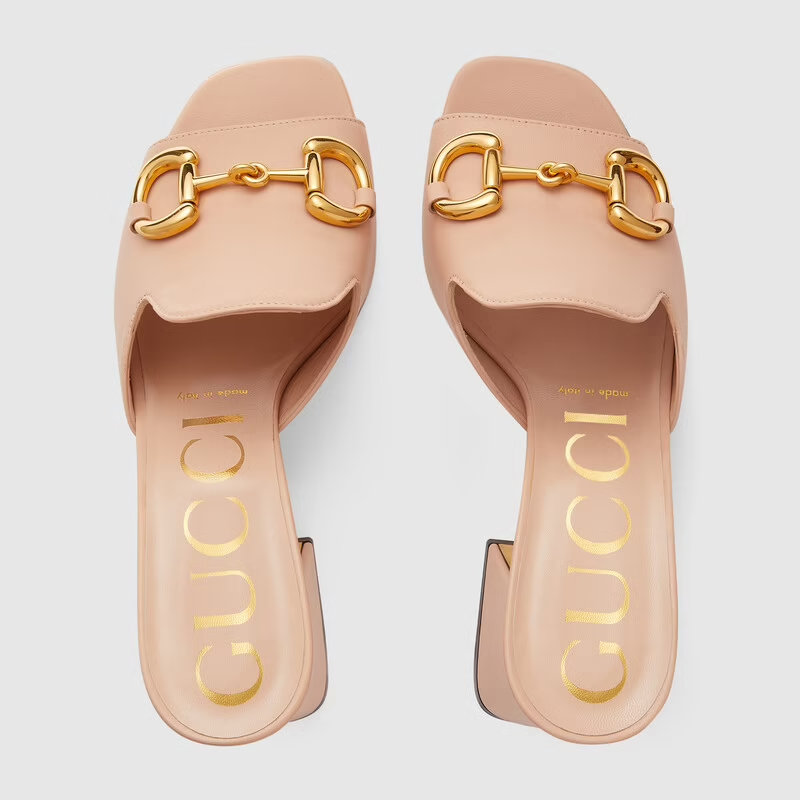  Dép Nữ Gucci Slide Sandal With Horsebit Leather 'Pink' 