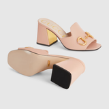  Dép Nữ Gucci Slide Sandal With Horsebit Leather 'Pink' 