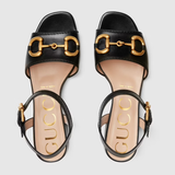  Dép Nữ Gucci Sandal With Horsebit Leather 'Black' 