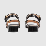  Dép Nữ Gucci Sandal With Horsebit Leather 'Black' 