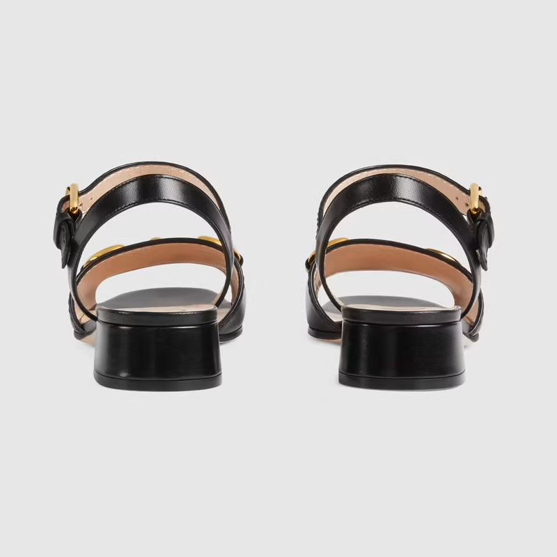  Dép Nữ Gucci Sandal With Horsebit Leather 'Black' 