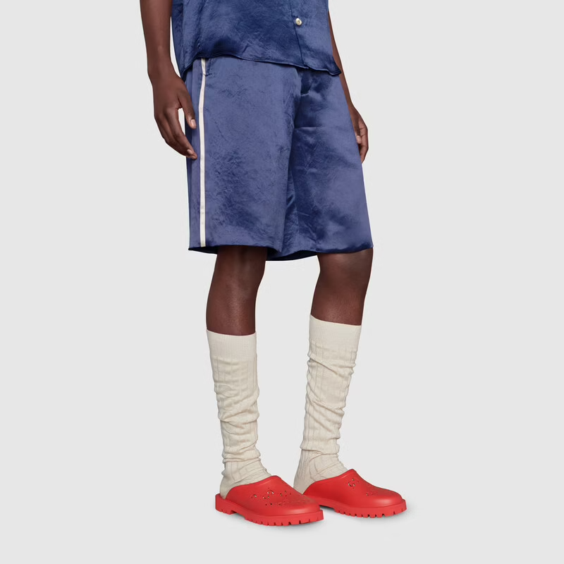  Dép Nam Gucci Slip On Sandal GG Rubber 'Red' 