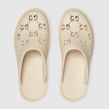  Dép Nam Gucci Slip On Sandal GG Rubber 'White' 