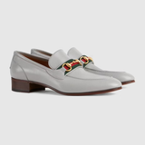  Giày Nam Gucci Loafer With Web 'Grey Leather' 