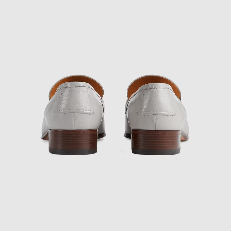 Giày Nam Gucci Loafer With Web 'Grey Leather' 