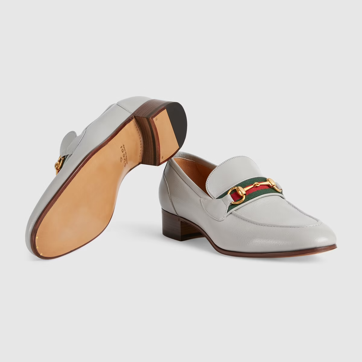  Giày Nam Gucci Loafer With Web 'Grey Leather' 