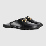  Giày Nam Gucci Slipper With Horsebit Leather 'Black' 