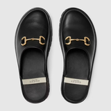  Giày Nam Gucci Slipper With Horsebit Leather 'Black' 
