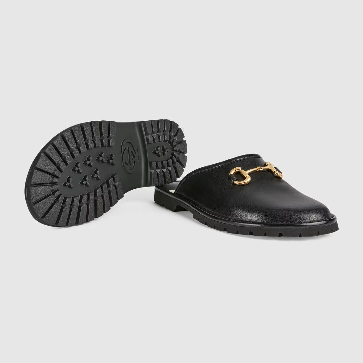  Giày Nam Gucci Slipper With Horsebit Leather 'Black' 
