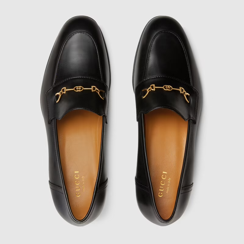  Giày Nữ Gucci Loafer Horsebit Leather 'Black' 