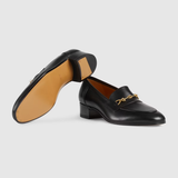  Giày Nữ Gucci Loafer Horsebit Leather 'Black' 
