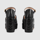  Giày Nữ Gucci Matelassé Platform Sandal 'Black' 