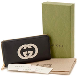  Ví Nữ Gucci Logo Round Zipper Long 'Black' 