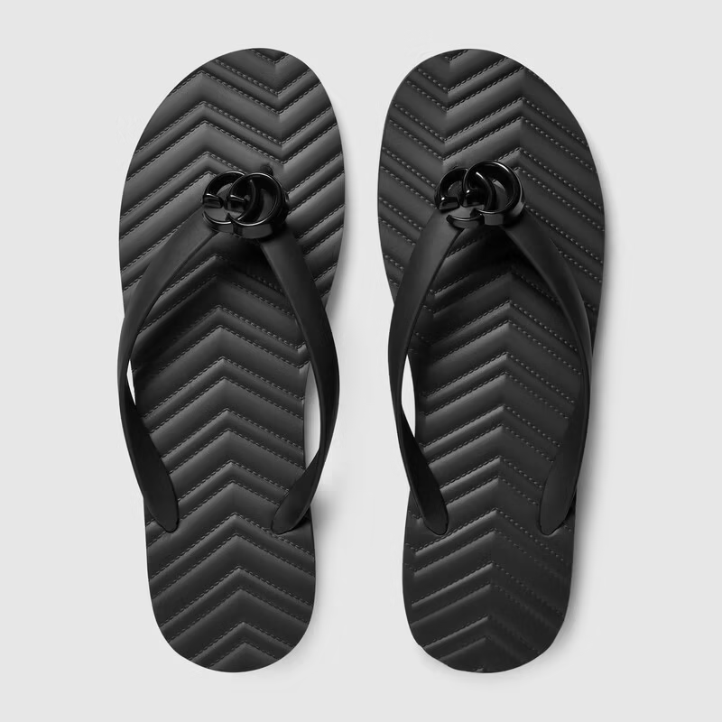  Dép Nam Gucci Chevron Thong Sandal 'Black' 