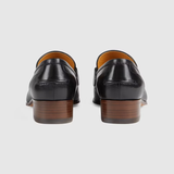  Giày Nữ Gucci Loafer Horsebit Web Leather 'Black' 