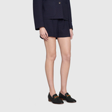 Giày Nữ Gucci Loafer Horsebit Web Leather 'Black' 
