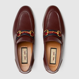  Giày Nữ Gucci Loafer Horsebit Web 'Deep Red' 