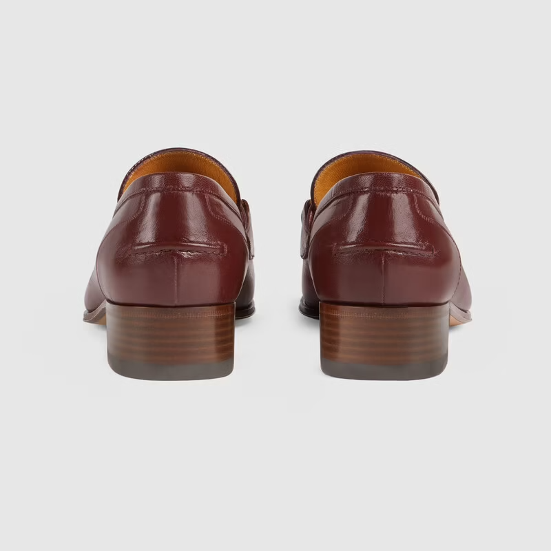  Giày Nữ Gucci Loafer Horsebit Web 'Deep Red' 