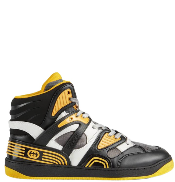  Giày Nam Gucci Basket Sneaker 'Black Yellow' 