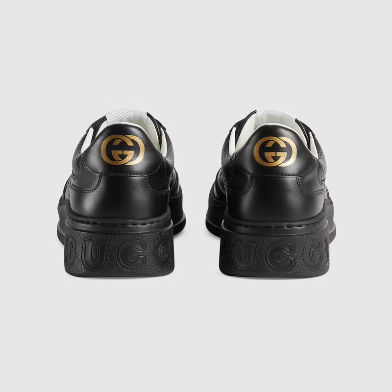  Giày Nam Gucci GG Embossed Leather 'Black' 